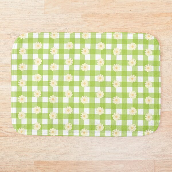 Item preview, Cute Green Gingham and Daisy Pattern designed and sold by ButterandCheese.