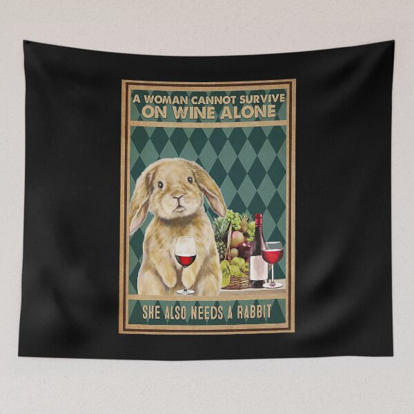 Item preview, A Woman Cannot Survive On Wine Alone She Also Needs A Rabbit designed and sold by scrambledpeg.