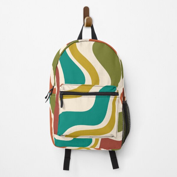 Item preview, Liquid Swirl Retro Abstract Pattern in Mid Mod Colours on Cream designed and sold by kierkegaard.