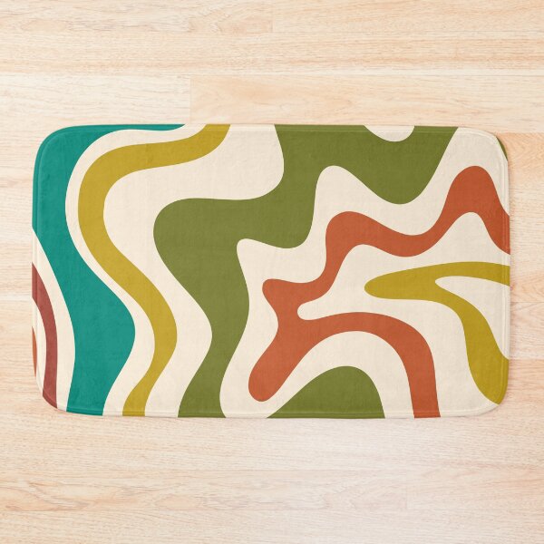 Item preview, Liquid Swirl Retro Abstract Pattern in Mid Mod Colours on Cream designed and sold by kierkegaard.