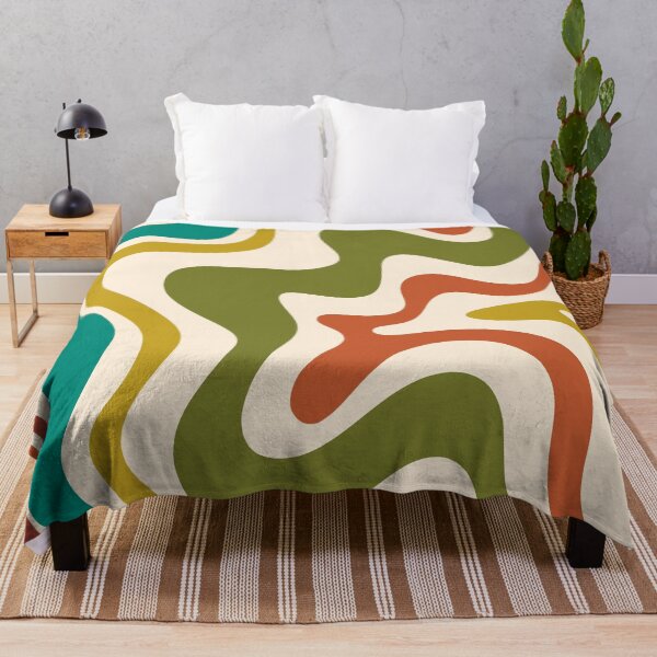 Item preview, Liquid Swirl Retro Abstract Pattern in Mid Mod Colours on Cream designed and sold by kierkegaard.