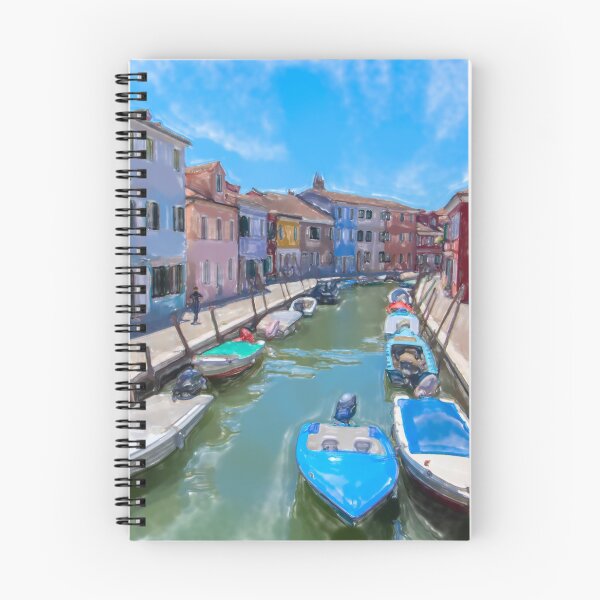 Item preview, Burano canal watercolor artwork designed and sold by pietrofoto.