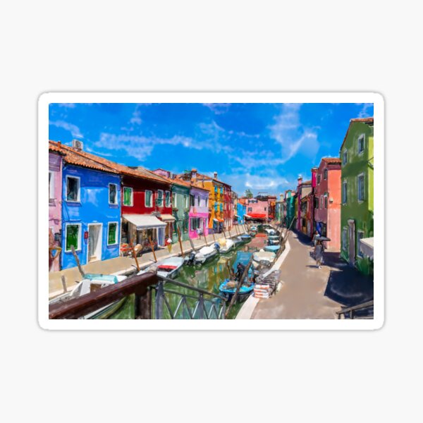 Item preview, Burano watercolor artwork designed and sold by pietrofoto.