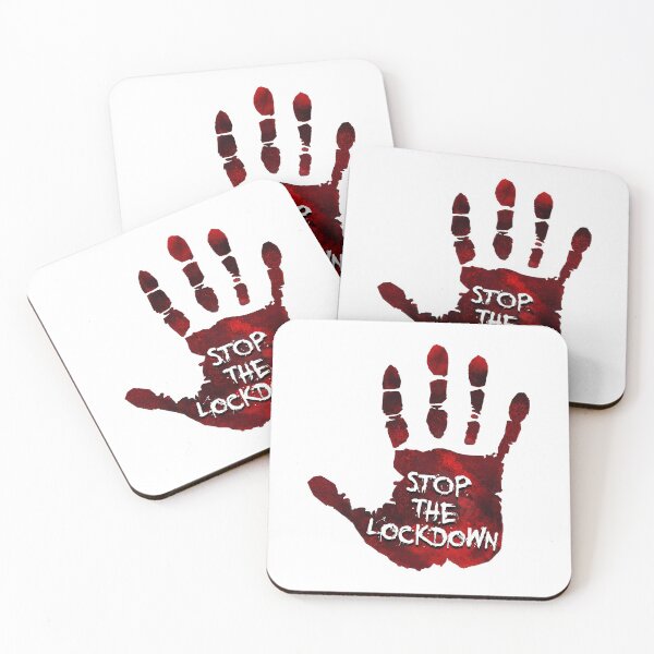 Item preview, Stop the Lockdown Bloody Hand Print designed and sold by arendbotha.