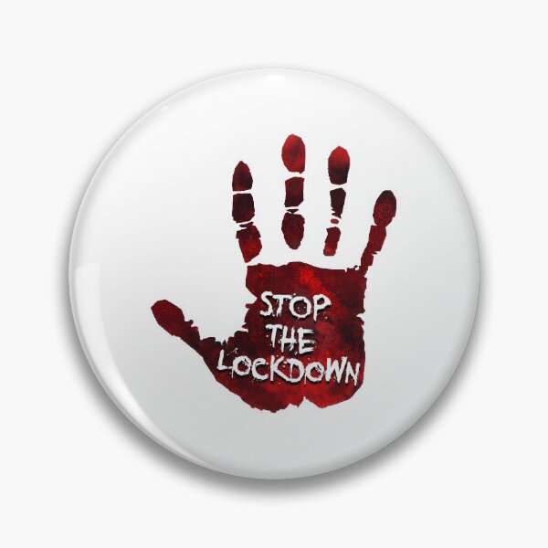 Item preview, Stop the Lockdown Bloody Hand Print designed and sold by arendbotha.
