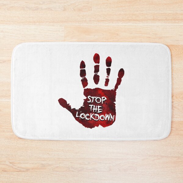 Item preview, Stop the Lockdown Bloody Hand Print designed and sold by arendbotha.