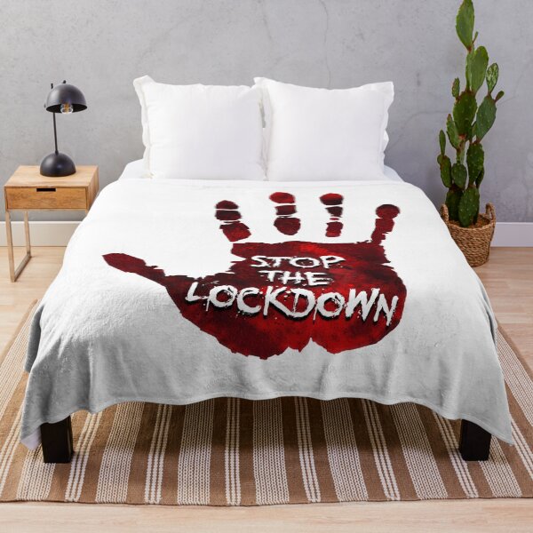 Item preview, Stop the Lockdown Bloody Hand Print designed and sold by arendbotha.