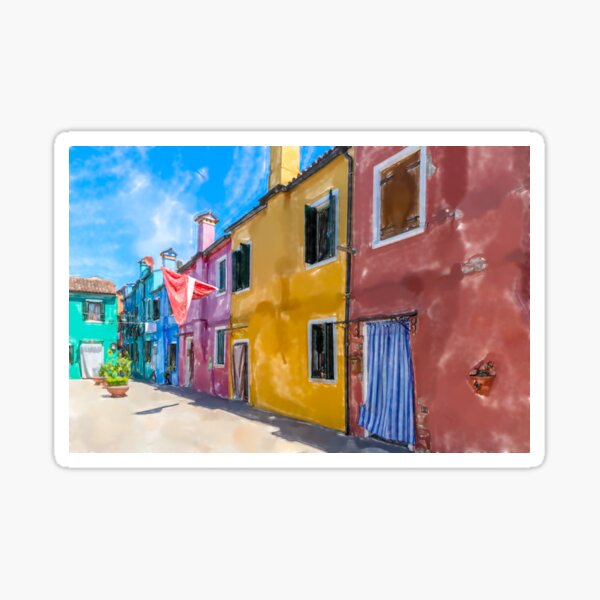 Item preview, Burano watercolor artwork designed and sold by pietrofoto.