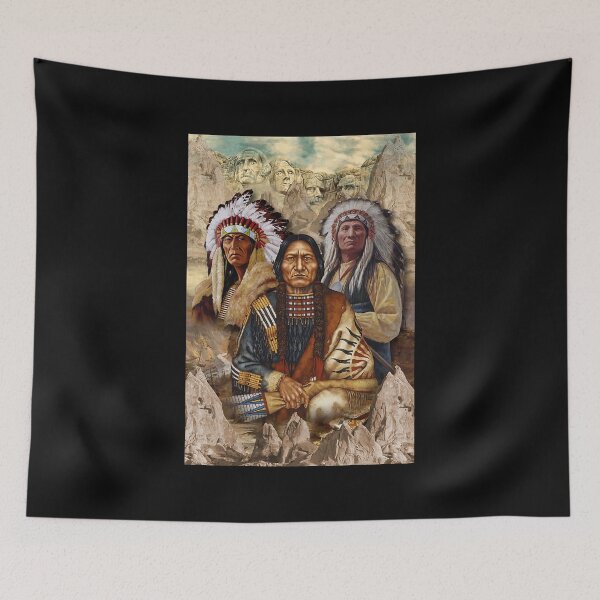 Item preview, red cloud lakota - Indigenous Man - Native American - Mount Rushmore designed and sold by MorningJoco.