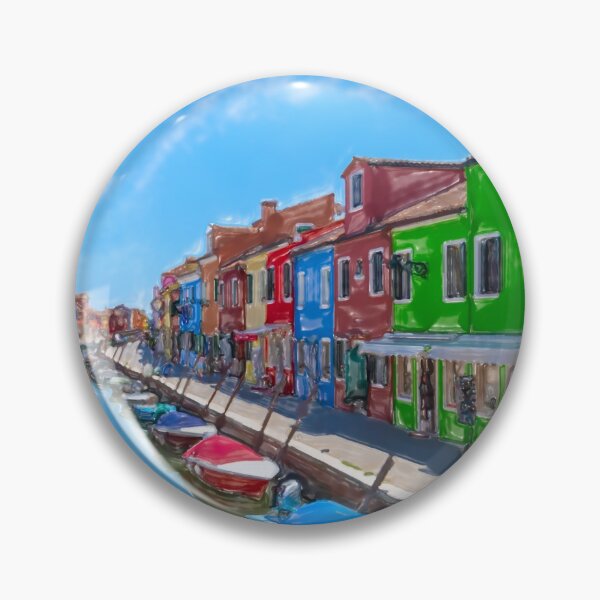Item preview, Burano canal watercolor designed and sold by pietrofoto.