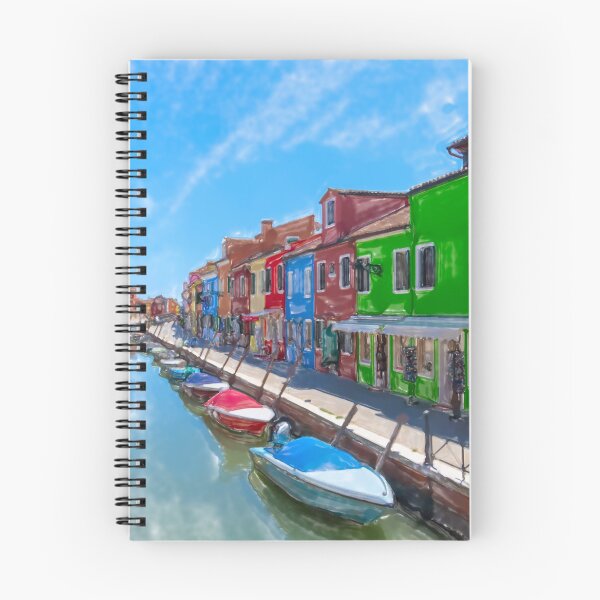 Item preview, Burano canal watercolor designed and sold by pietrofoto.