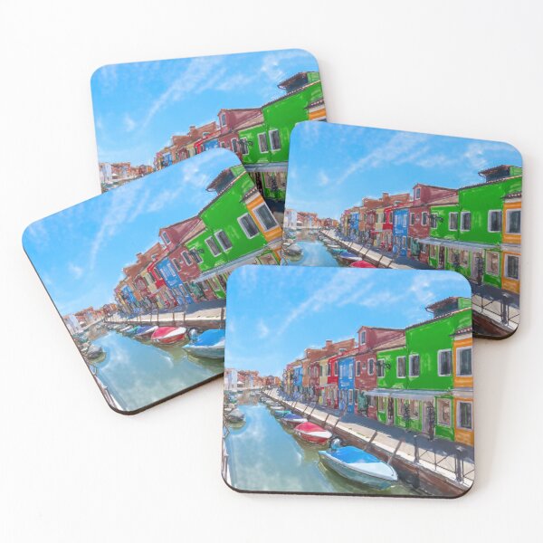 Item preview, Burano canal watercolor designed and sold by pietrofoto.
