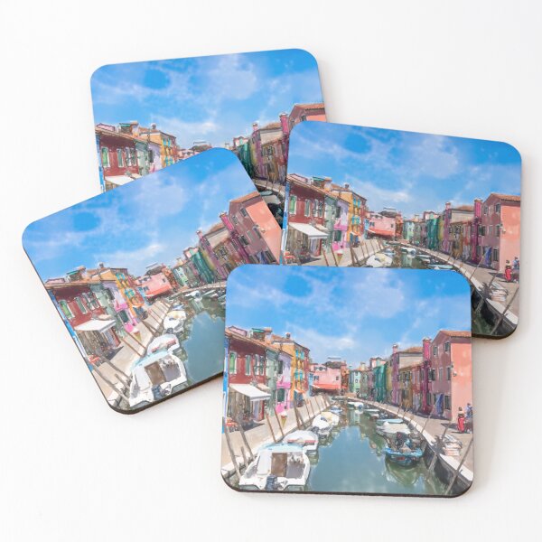 Item preview, Burano canal watercolor designed and sold by pietrofoto.