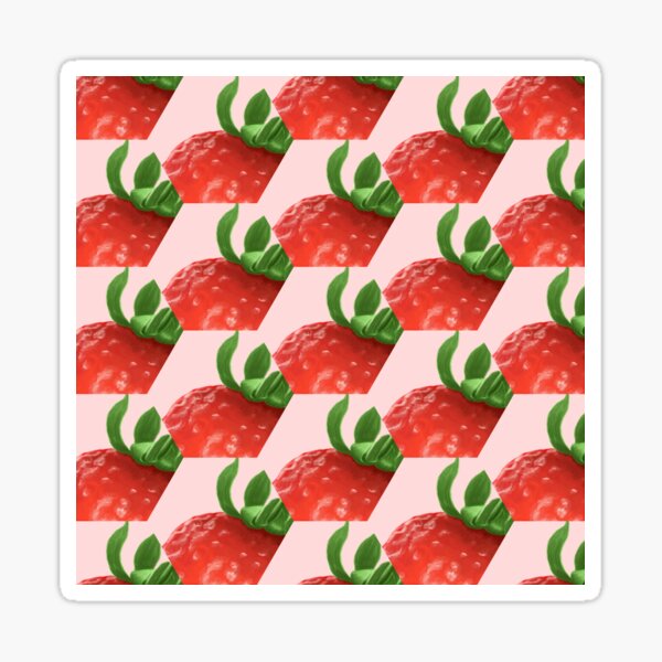 Hexagonal Strawberries Sticker