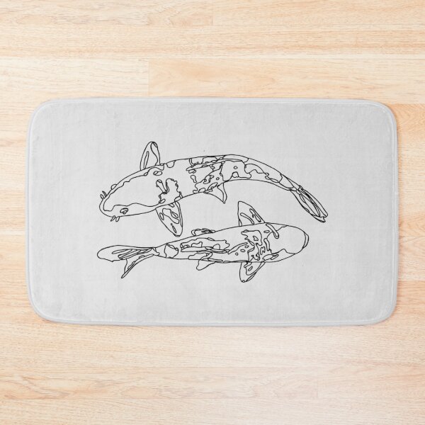 Item preview, simple line work of twp swimming koi fish designed and sold by The Red Shop.