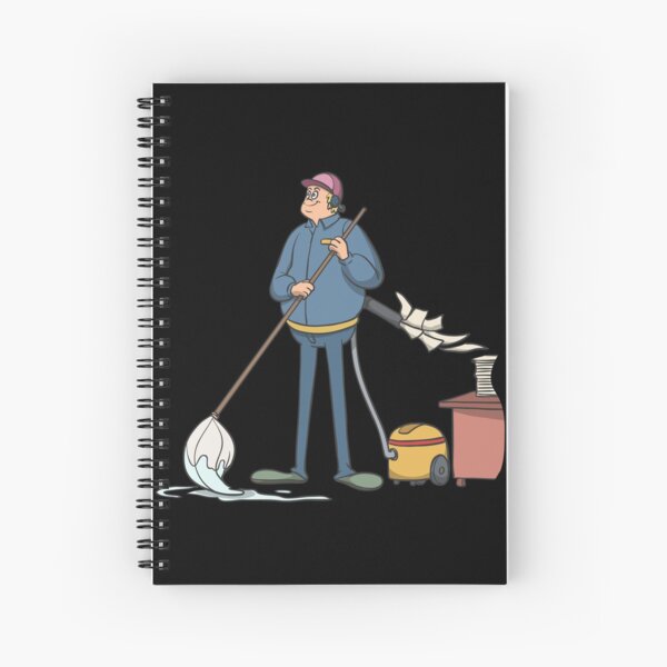 Cleaner vacuum cleans office documents Spiral Notebook
