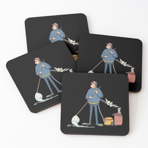 Cleaner vacuum cleans office documents Coasters (Set of 4)