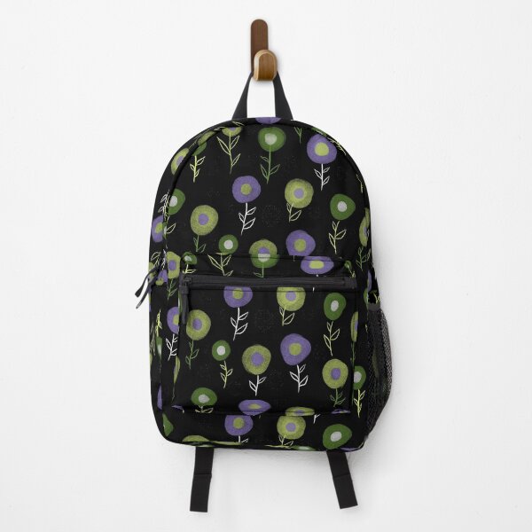 Item preview, Dark Floral Pattern - Green Purple Round Flowers designed and sold by Boriana Giormova.