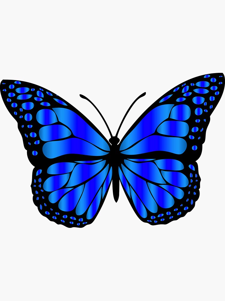 "Blue butterfly emoji" Sticker for Sale by trendythangs Redbubble