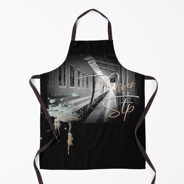 Item preview, The classic train with the slogan never stop on the tracks designed and sold by Beyhandesgn.