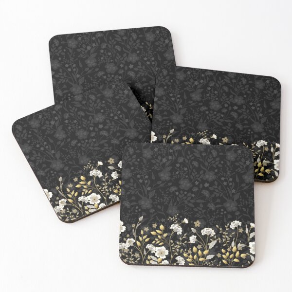 Item preview, Flowers Seamless Amazing Pattern- White Golden Black designed and sold by env1nada.