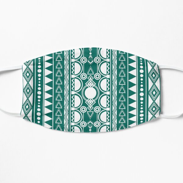 Bohemian Ornament 30122020 weiß auf grün Flache Maske