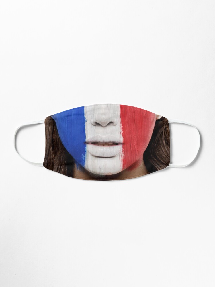 Alternate view of French flag face mask Mask