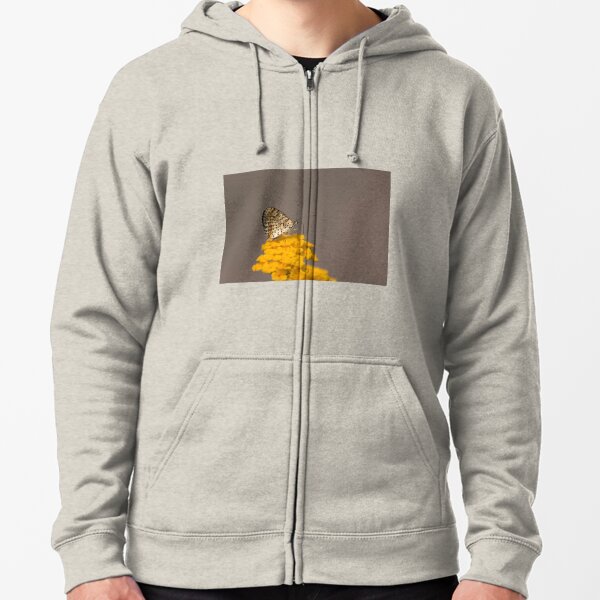 Spotted fritillary Zipped Hoodie
