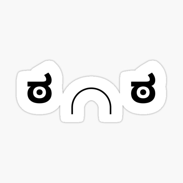 Item preview, Japanese Kaomoji emoticon sad / angry ಠ╭╮ಠ (black) designed and sold by Ziyodus.