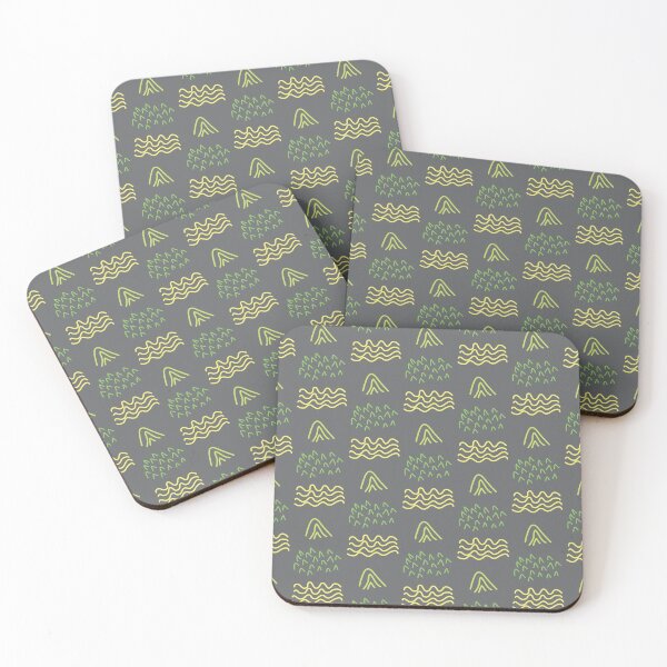 Item preview, waves and triangles abstract print with grey print designed and sold by ddesignnstudio.