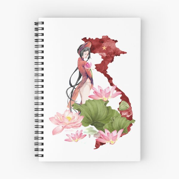 Artikelvorschau, Vietnam Lotus Pink Flowers Aquarell Kunst entworfen und verkauft von Vietnam and Beyond.