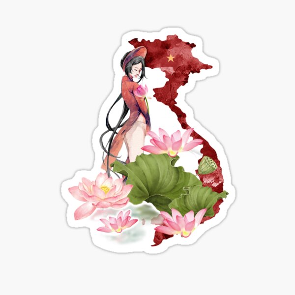 Item preview, Vietnam Lotus Pink Flowers Watercolour Art designed and sold by Vietnam and Beyond.