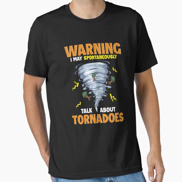 Vista previa del artículo con la obra «Advertencia: puedo hablar espontáneamente sobre tornados», diseñado y vendido por perfectpresents.