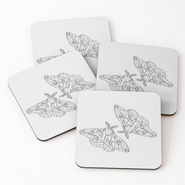 Item preview, hawk moth line art pattern design designed and sold by The Red Shop.
