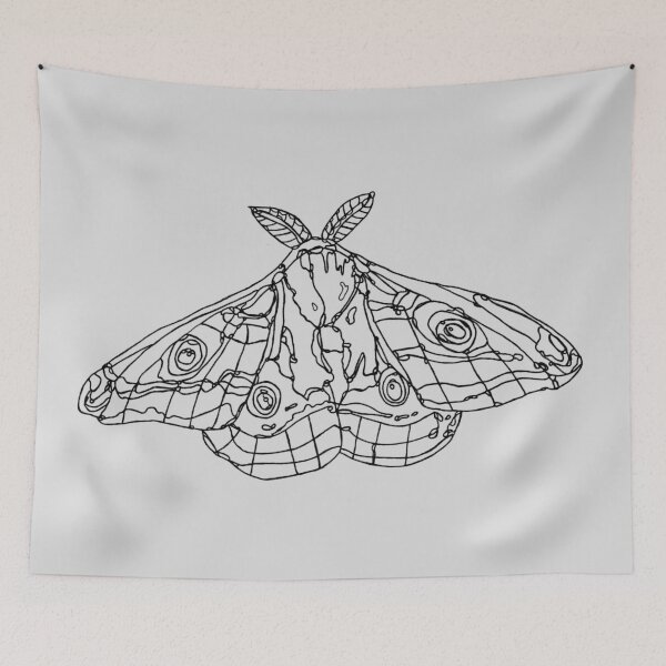 Item preview, hawk moth line art pattern design designed and sold by The Red Shop.