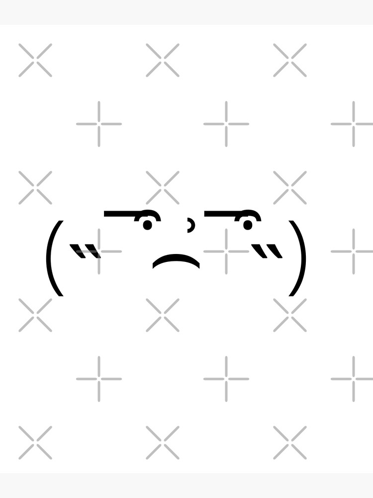 " Japanese Kaomoji emoticon sad / suspicious (˵¯͒⌢͗¯͒˵)" Poster by
