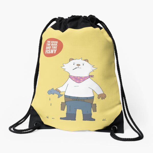 The Good, The Bad, and The Fishy Drawstring Bag