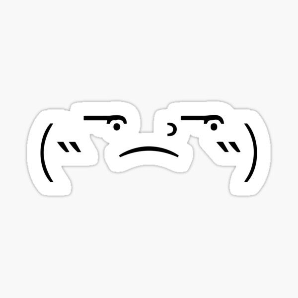 Item preview, Japanese Kaomoji emoticon sad / suspicious (˵¯͒⌢͗¯͒˵). Black designed and sold by Ziyodus.