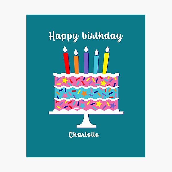 Charlotte Happy Birthday Wall Art Redbubble