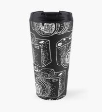 Hand drawn white cameras Travel Mug