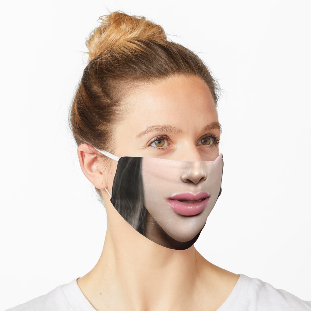 Brunette pink lips Face Mask Mask