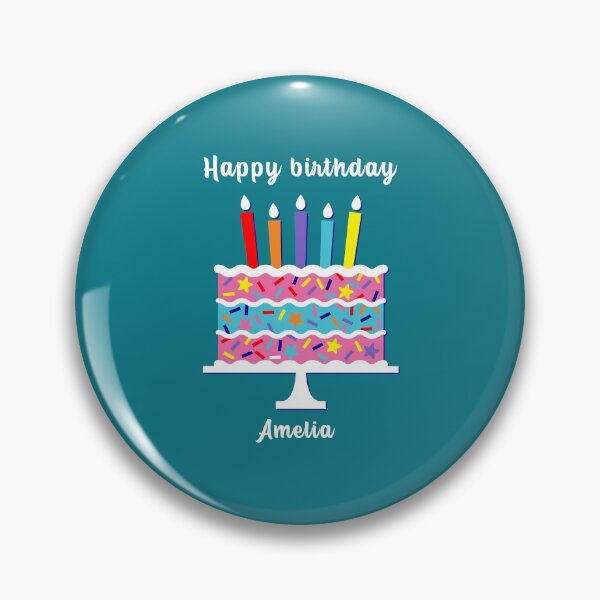 Item preview, happy birthday Amelia, personalized, birthday card, wishes, Amelia, cool, cake, wish designed and sold by helkav.