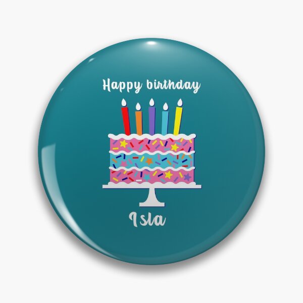 Item preview, happy birthday Isla, personalized, birthday card, wishes, Isla, cool, cake, wish designed and sold by helkav.