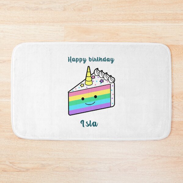 Item preview, happy birthday Isla, personalized, birthday card, wishes, Isla, cool, cake, wish designed and sold by helkav.