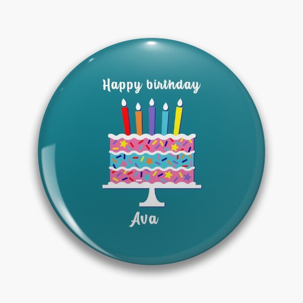 Item preview, Happy birthday Ava, personalized, birthday card, wishes, Ava, cool, cake, wish designed and sold by helkav.