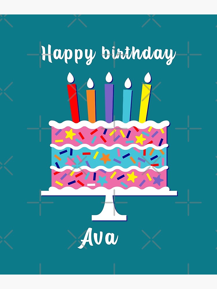 "Happy birthday Ava, personalized, birthday card, wishes, Ava, cool