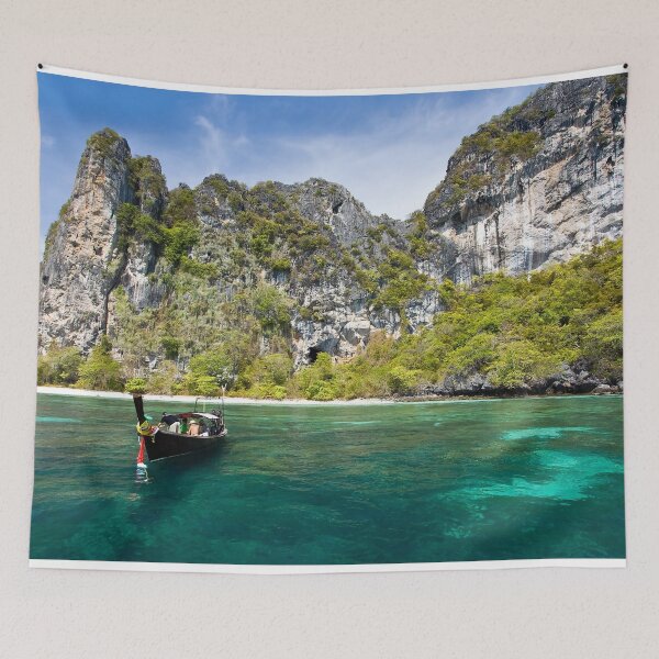 Item preview, Thailand Longtail Boat On Phuket Phiphi Island Sea  designed and sold by JTS STORE.