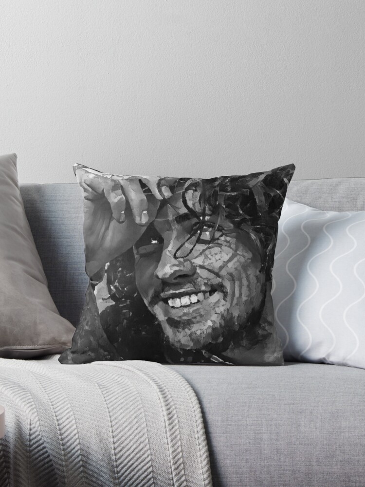 Benjamin Wadsworth Black & White Painting Throw Pillow by