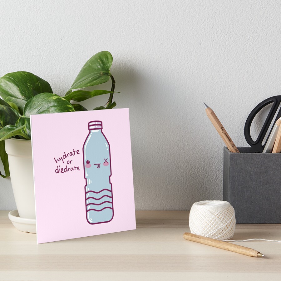 Hydrate or Diedrate Cute Kawaii Water Bottle Aesthetic Sticker for Sale by  Nymmzi