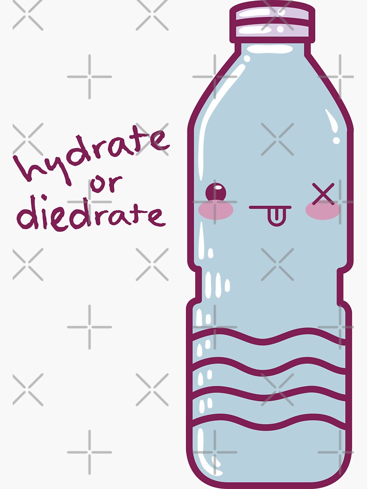 Hydrate or Diedrate Cute Kawaii Water Bottle Aesthetic Sticker for Sale by  Nymmzi